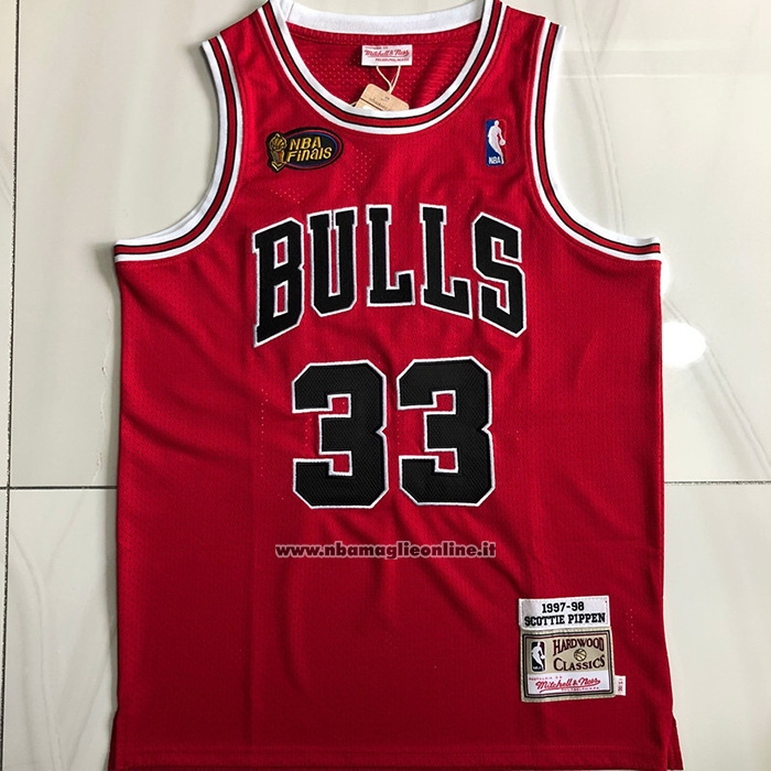 Maglia Chicago Bulls Scottie Pippen #33 1997-98 NBA Finals Mitchell & Ness Rosso